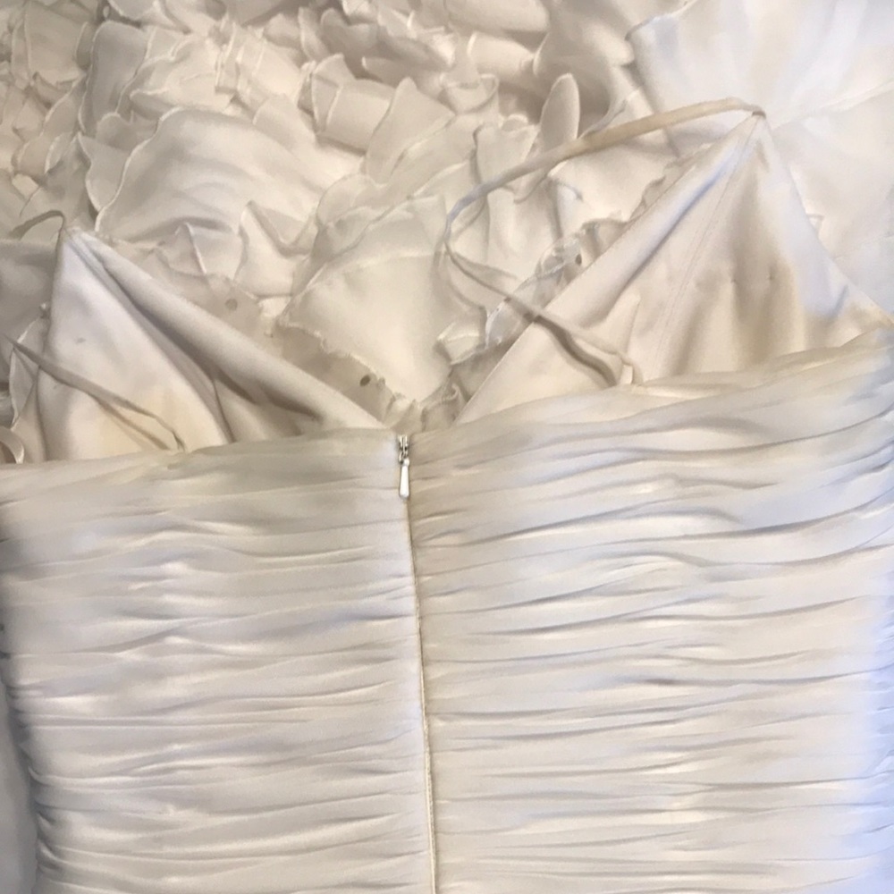 Alyce Designs White Chiffon Evening Gown size 8 - Picture 12 of 16